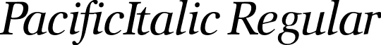 PacificItalic Regular font - PacificItalic.otf