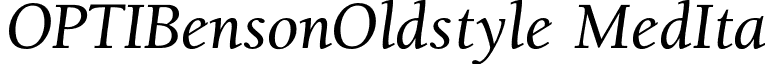 OPTIBensonOldstyle MedIta font - OPTIBensonOldstyle-MedIta.otf