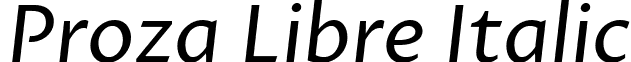 Proza Libre Italic font - ProzaLibre-Italic.ttf