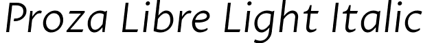 Proza Libre Light Italic font - ProzaLibre-LightItalic.ttf