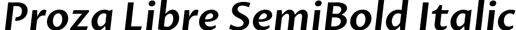 Proza Libre SemiBold Italic font - ProzaLibre-SemiBoldItalic.ttf