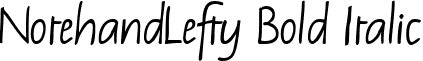 NotehandLefty Bold Italic font - NotehandLefty_Bold_Italic.ttf