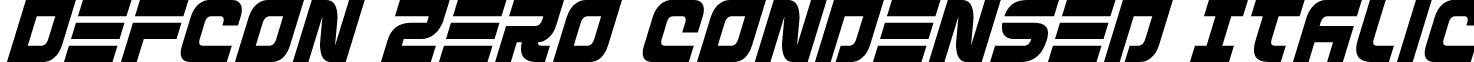 Defcon Zero Condensed Italic font - defconzerocondital.ttf