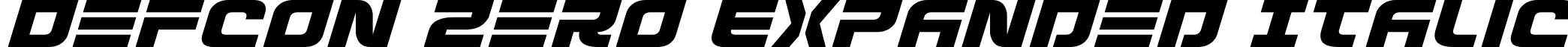 Defcon Zero Expanded Italic font - defconzeroexpandital.ttf
