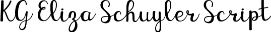 KG Eliza Schuyler Script font - KGElizaSchuylerScript.ttf