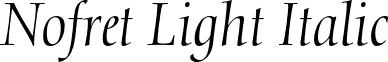 Nofret Light Italic font - Nofret-LightItalic.otf