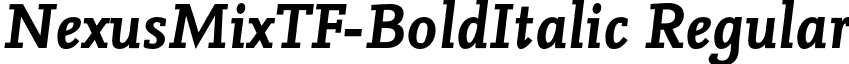 NexusMixTF-BoldItalic Regular font - NexusMixTF-BoldItalic.otf