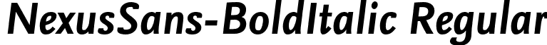 NexusSans-BoldItalic Regular font - NexusSans-BoldItalic.otf