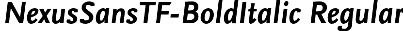 NexusSansTF-BoldItalic Regular font - NexusSansTF-BoldItalic.otf