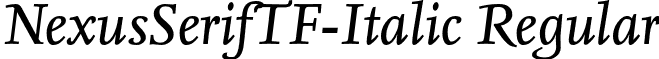 NexusSerifTF-Italic Regular font - NexusSerifTF-Italic.otf