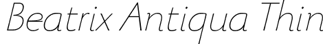 Beatrix Antiqua Thin font - BeatrixAntiqua-ThinItalic_Trial.ttf