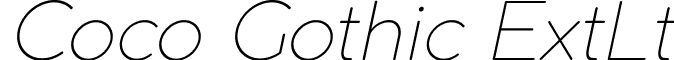Coco Gothic ExtLt font - CocoGothic-UltraLightItalic_trial.ttf