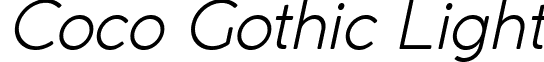 Coco Gothic Light font - CocoGothic-LightItalic_trial.ttf
