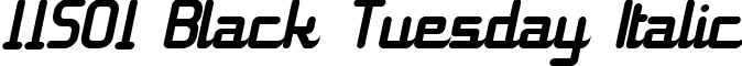 11S01 Black Tuesday Italic font - design.number.11S0BLTI.ttf