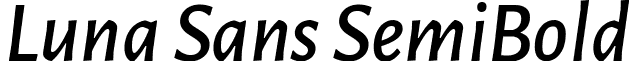 Luna Sans SemiBold font - LunaSans-SemiBoldItalic.ttf