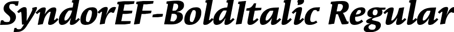 SyndorEF-BoldItalic Regular font - SyndorEF-BoldItalic.otf