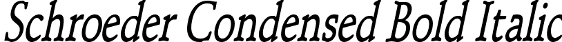 Schroeder Condensed Bold Italic font - Schroeder_Condensed_Bold_Italic.ttf