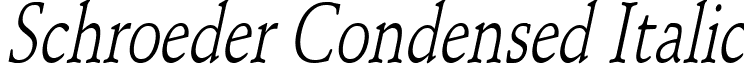 Schroeder Condensed Italic font - Schroeder_Condensed_Italic.ttf
