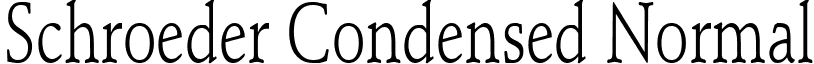 Schroeder Condensed Normal font - Schroeder_Condensed_Normal.ttf