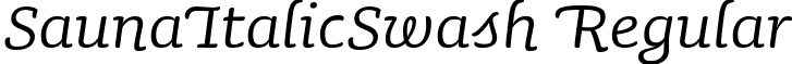 SaunaItalicSwash Regular font - SaunaItalicSwash.ttf