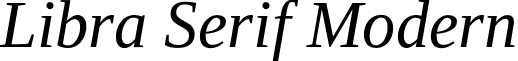 Libra Serif Modern font - LibraSerifModern-Italic.otf