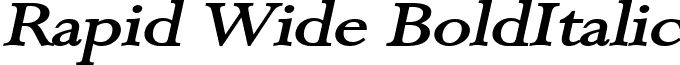 Rapid Wide BoldItalic font - Rapid_Wide_BoldItalic.ttf