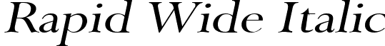 Rapid Wide Italic font - Rapid_Wide_Italic.ttf