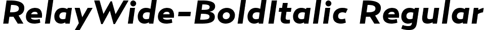 RelayWide-BoldItalic Regular font - RelayWide-BoldItalic.ttf