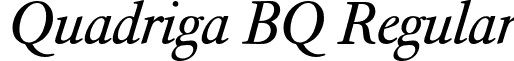 Quadriga BQ Regular font - QuadrigaBQ-Italic.otf