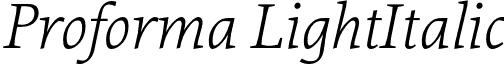 Proforma LightItalic font - Proforma-LightItalic.otf