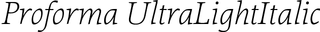 Proforma UltraLightItalic font - Proforma-UltraLightItalic.otf