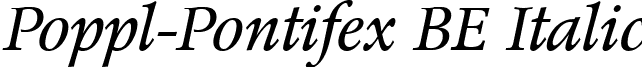 Poppl-Pontifex BE Italic font - Poppl-Pontifex_BE_Italic_with_Oldstyle_Figures.ttf