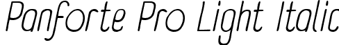 Panforte Pro Light Italic font - Panforte Pro Light Italic.ttf