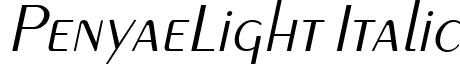 PenyaeLight Italic font - PenyaeLight_Italic.ttf