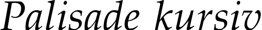 Palisade kursiv font - Palisade_Italic.ttf