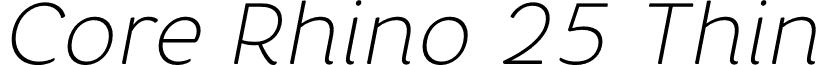 Core Rhino 25 Thin font - CoreRhino25Thin-Italic.otf