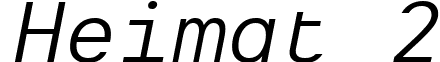 Heimat 2 font - Heimat Mono Italic.ttf