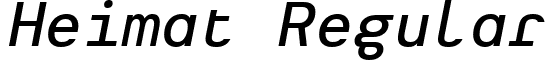 Heimat Regular font - Heimat Mono SemiBold Italic.ttf