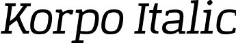 Korpo Italic font - Korpo Serif Italic.otf