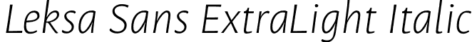 Leksa Sans ExtraLight Italic font - LeksaSans-ExtraLightItalic.otf