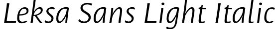 Leksa Sans Light Italic font - LeksaSans-LightItalic.otf