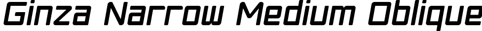 Ginza Narrow Medium Oblique font - GinzaNarrow-MediumOblique.otf