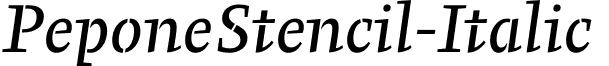 PeponeStencil-Italic & font - PeponeStencil-Italic.otf