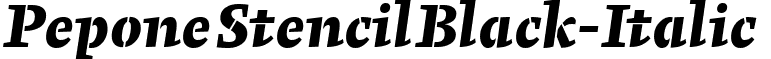 PeponeStencilBlack-Italic & font - PeponeStencilBlack-Italic.ttf