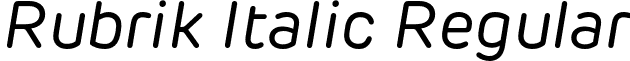 Rubrik Italic Regular font - Rubrik Italic.otf