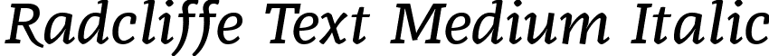 Radcliffe Text Medium Italic font - Radcliffe-SemiBold-Italic-trial.ttf