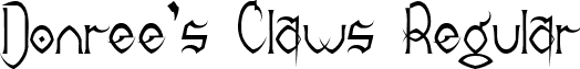 Donree's Claws Regular font - donrees-claws.regular.ttf