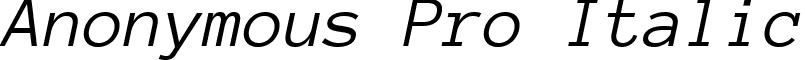 Anonymous Pro Italic font - AnonymousPro-Italic.ttf