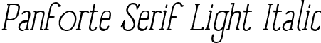 Panforte Serif Light Italic font - PanforteSerif-LightItalicTrial.ttf