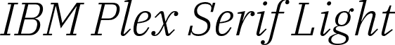 IBM Plex Serif Light font - IBMPlexSerif-LightItalic.otf